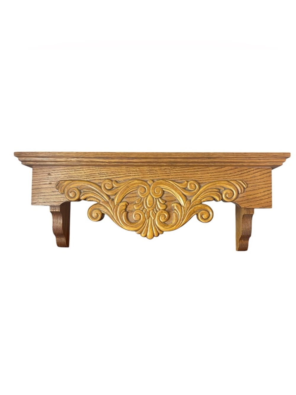 Carved Oak Wall Display Shelf